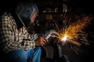 Welder at work